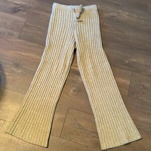 H&M WOOL-BLEND RIB-KNIT PANTS